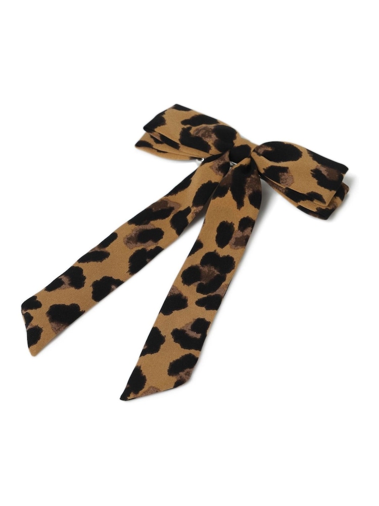 Aela Leopard Print Skinny Hair Bow - Image 2 of 4