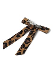 Aela Leopard Print Skinny Hair Bow - Image 3 of 4