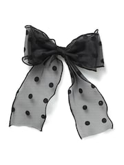 Aela Organza Black Polka Dot Hair Bow - Image 1 of 2