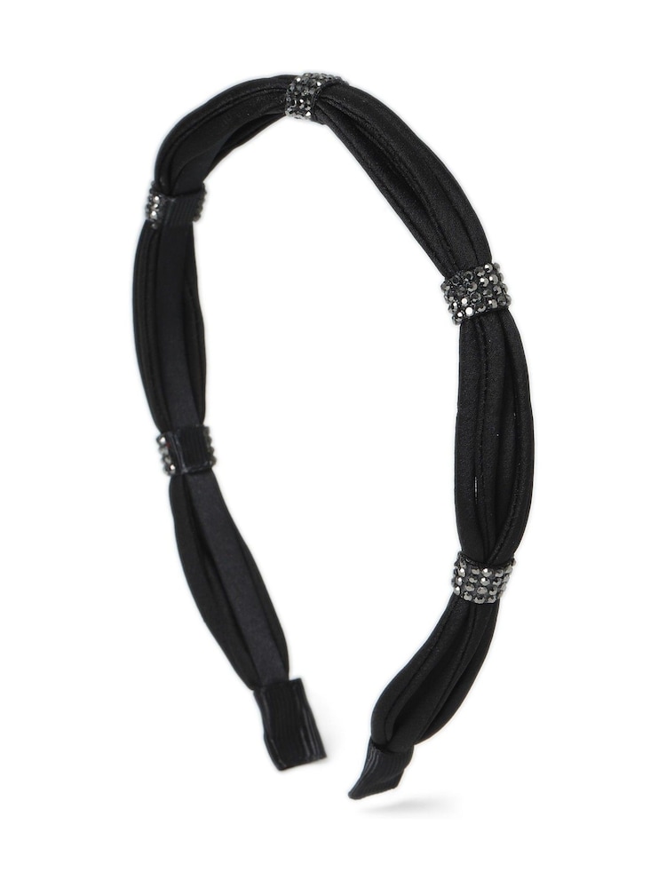 Aela Skinny Rhinestone Alice Black Hair Band - Image 1 of 2