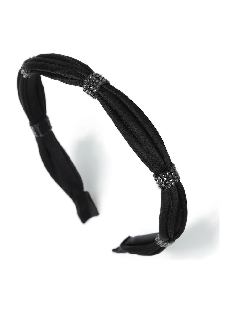 Aela Skinny Rhinestone Alice Black Hair Band - Image 2 of 2