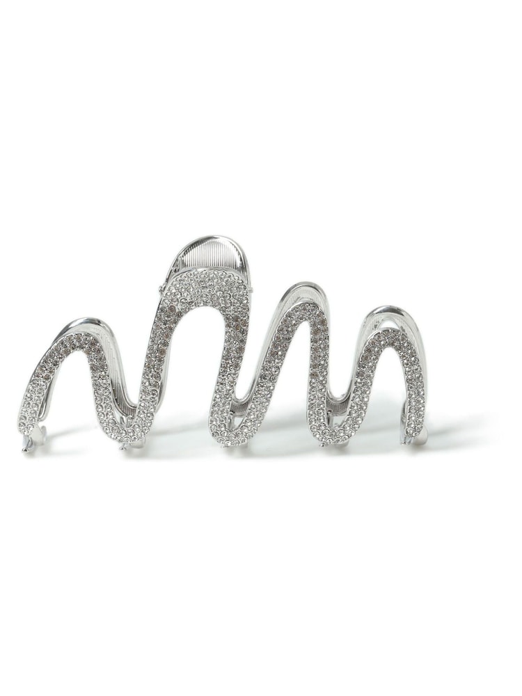 Aela Silver Tone Rhinestone Wiggle Hair Claw - Image 1 of 2