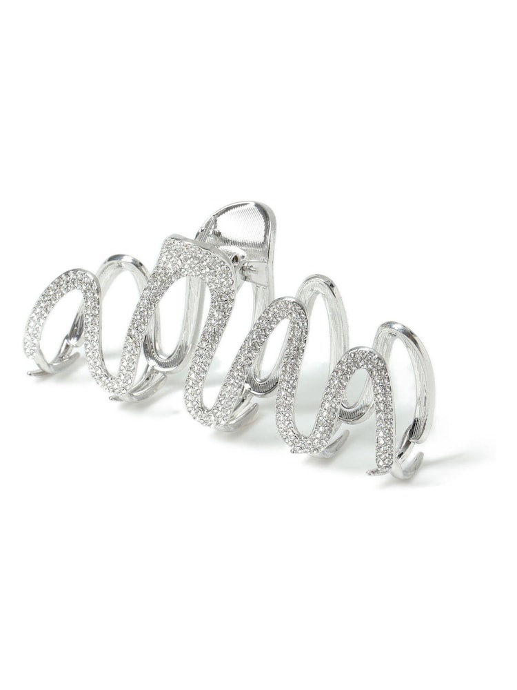 Aela Silver Tone Rhinestone Wiggle Hair Claw - Image 2 of 2