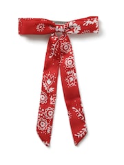 Aela Red Paisley Print Skinny Bow - Image 1 of 4