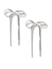 Aela Silver Tone Bow Stud Earrings - Image 1 of 2