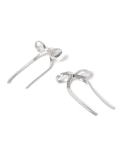 Aela Silver Tone Bow Stud Earrings - Image 2 of 2