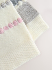Pink/Grey Stripe Tuckstitch Ankle Socks 2 Pack - Image 5 of 5