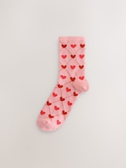Pink/Red Argyle Ankle Socks 3 Pack - Image 4 of 6