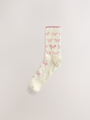 Pink Bows Ankle Socks 3 Pack - Image 2 of 6