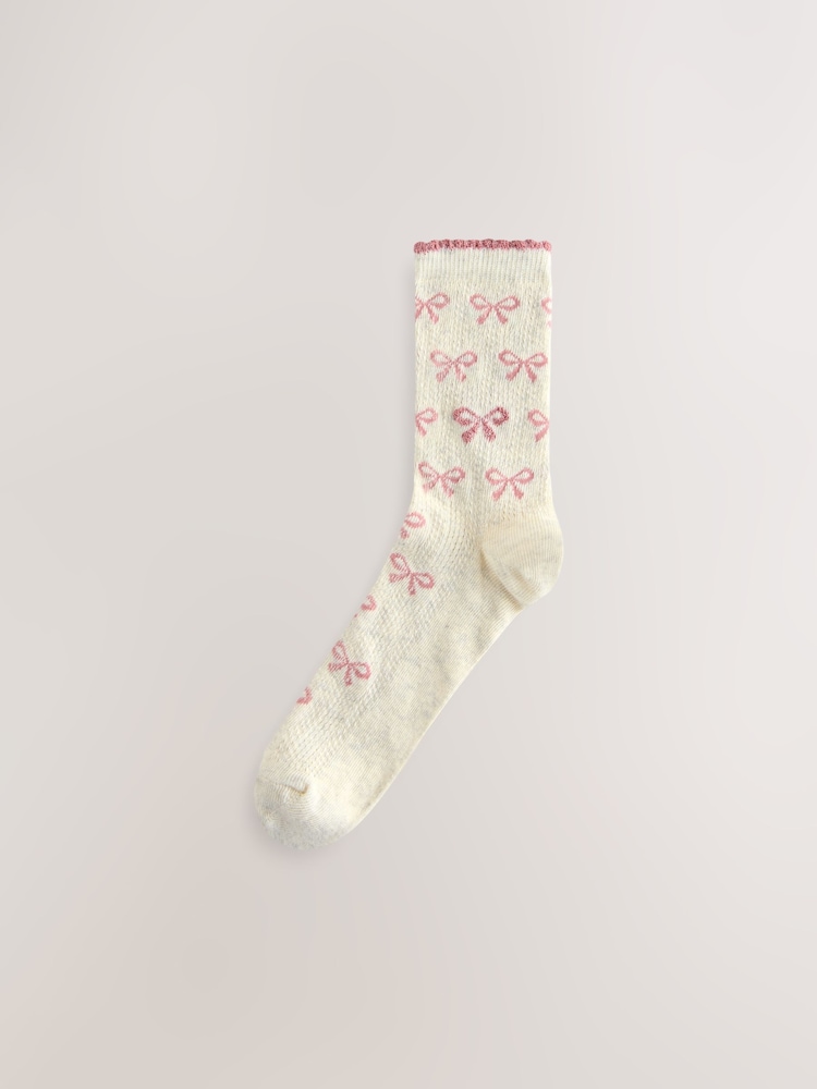 Pink Bows Ankle Socks 3 Pack - Image 2 of 6