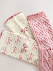 Pink Bows Ankle Socks 3 Pack - Image 5 of 6
