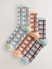 Sparkle Pastel Check Ankle Socks 3 Pack - Image 1 of 6
