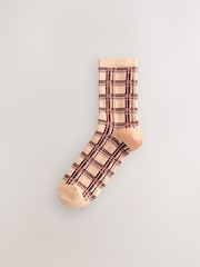 Sparkle Pastel Check Ankle Socks 3 Pack - Image 4 of 6