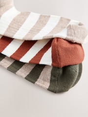 Rust/Neutral Stripe Ankle Socks 3 Pack - Image 6 of 6