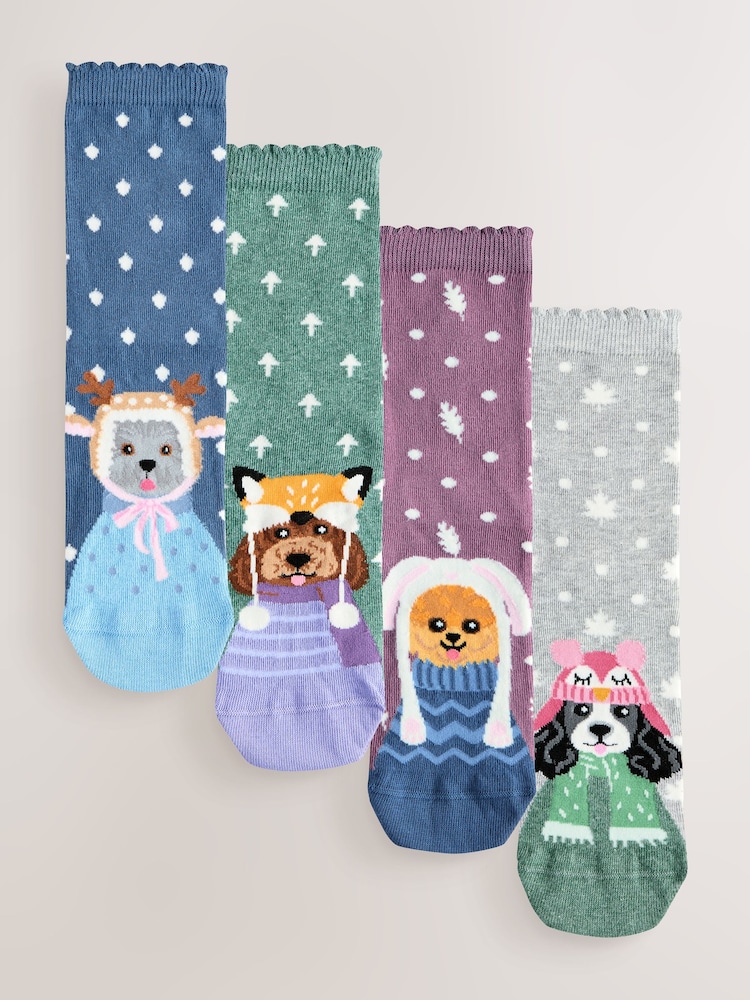Winter Dogs - Pacote 4 de meias de tornozelo - Imagem 1 de 7