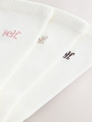 self. Cream/Pink/Choc Cushion Sole Lounge Ankle Socks 3 Pack - Image 6 of 7
