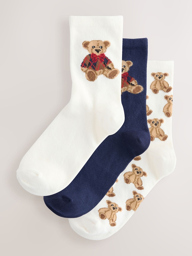 Heritage Bears Ankle Socks 3 Pack - Image 1 of 6