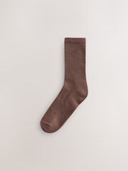 self. Choc/Neutral/Pink Cushion Sole Lounge Ankle Socks 3 Pack - Image 3 of 7