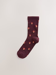 Autumn Animals Ditsy Ankle Socks 4 Pack - Image 4 of 7