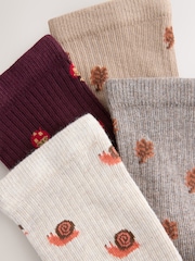Autumn Animals Ditsy Ankle Socks 4 Pack - Image 6 of 7
