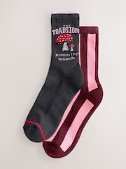 Toadstool Stripe Ankle Socks 2 Pack - Image 1 of 5