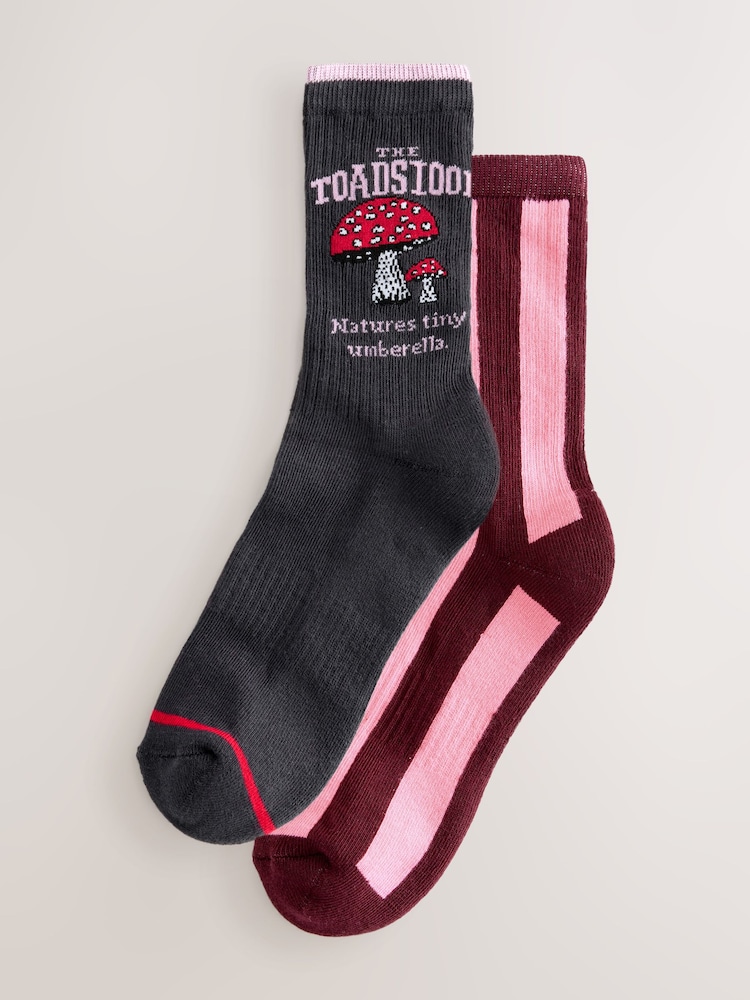 Toadstool Stripe Ankle Socks 2 Pack - Image 1 of 5