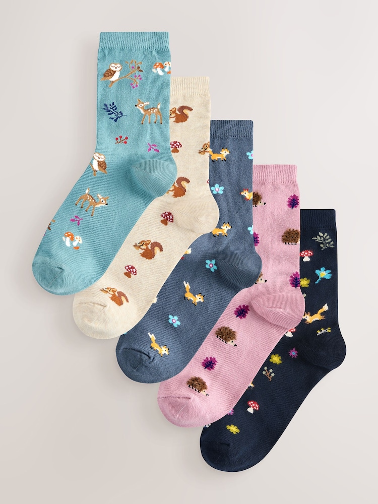 Autumn Animal - Knöchelsocken, 5er-Pack - Bild 1 von 8 Autumn Animal - Knöchelsocken, 5er-Pack - Bild 1 von 8