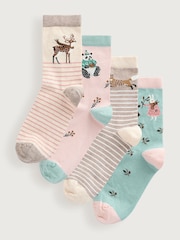 Autumn Animal Character - Pacote 4 de meias de tornozelo - Imagem 1 de 7