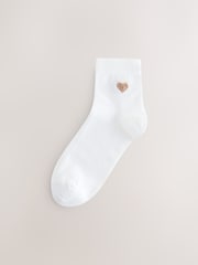 Neutral Fluffy Hearts - Fluffy Hearts Print Cropped Ankle Socks 3 Pack - Bild 3 von 6