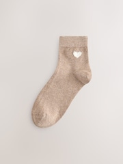 Neutral Fluffy Hearts - Fluffy Hearts Print Cropped Ankle Socks 3 Pack - Bild 4 von 6