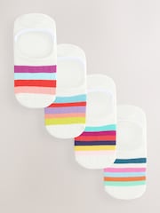 Bright Stripe Invisible Socks 4 Pack - Image 1 of 7