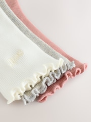 Pink/cream/grey - Pacote de meias bordadas com debrum de alface 3 - Imagem 6 de 6