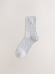 Grey Waffle Embroidered Motif Heart Print Ankle Socks 4 Pack - Image 2 of 7