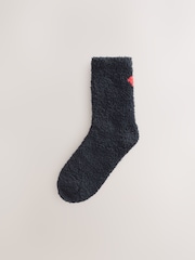 Black/White Red Hearts - Pack de 4 pares de calcetines tobilleros abrigados - Imagen 3 de 7