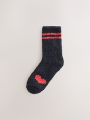 Black/White Red Hearts - Pack de 4 pares de calcetines tobilleros abrigados - Imagen 4 de 7