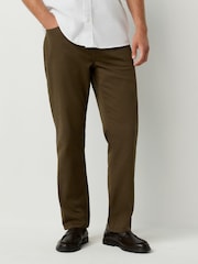 Tan Brown Slim Fit 5 Pocket Soft Touch Trousers - Image 1 of 10