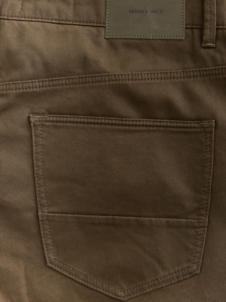 Tan Brown Slim Fit 5 Pocket Soft Touch Trousers - Image 10 of 10 Tan Brown Slim Fit 5 Pocket Soft Touch Trousers - Image 10 of 10