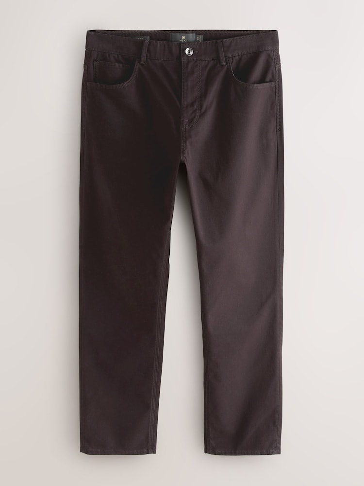 Dark Burgundy Slim Fit 5 Pocket Soft Touch Trousers - Image 1 of 5