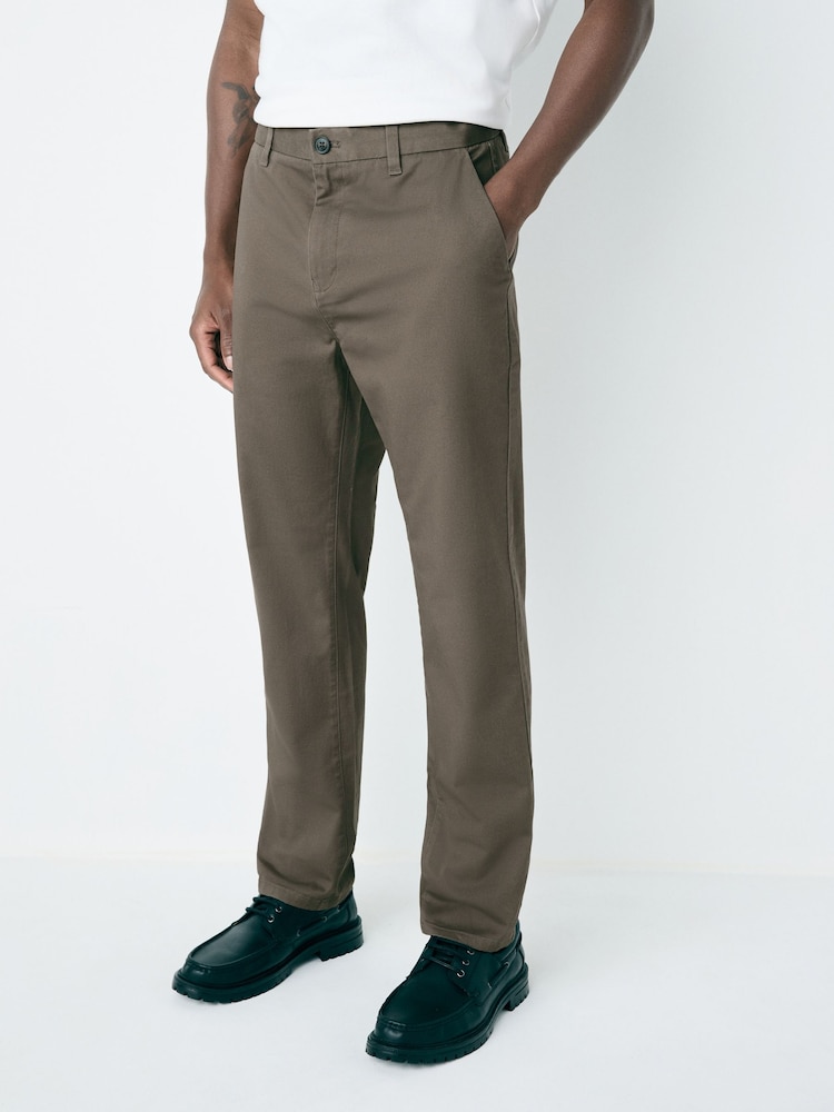 Light Brown Slim Fit Stretch Chinos Trousers - Image 1 of 10 Light Brown Slim Fit Stretch Chinos Trousers - Image 1 of 10