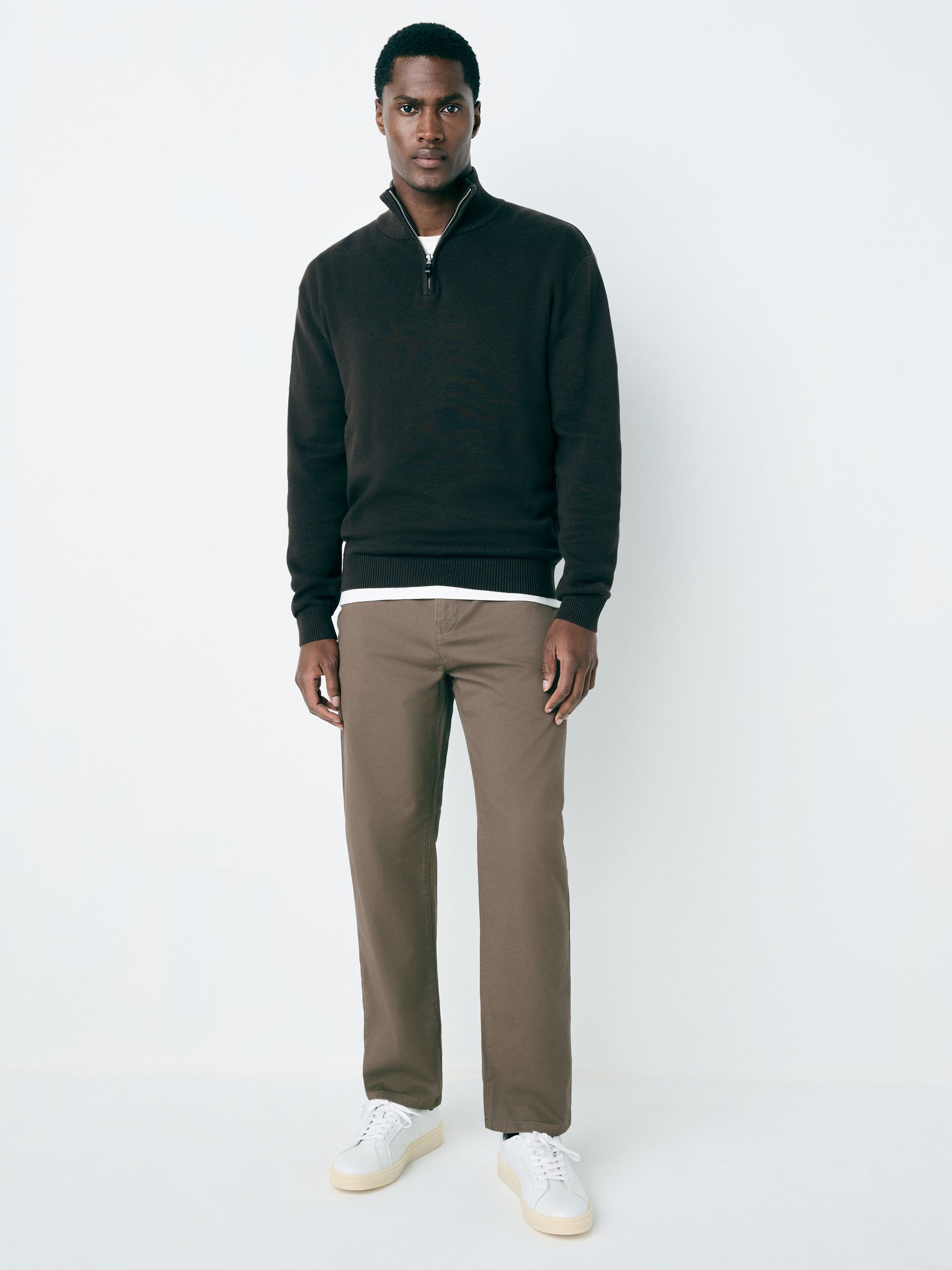 Buy Light Brown Straight Fit Stretch Chinos Trousers from the Next