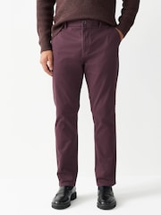 Marrón - Corte slim - Straight Fit Pleated Stretch Chinos Trousers - Imagen 1 de 9