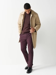 Marrón - Corte slim - Straight Fit Pleated Stretch Chinos Trousers - Imagen 2 de 9