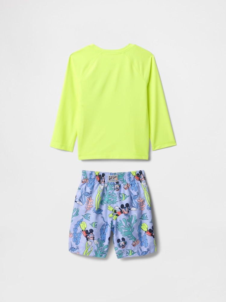 Gap Yellow Mickey Mouse Disney Rash Guard Swim Two Piece (6mths-5yrs) - Image 2 of 2