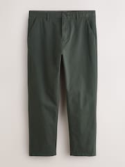 Dark Green Straight Fit Stretch Chinos Trousers - Image 1 of 4