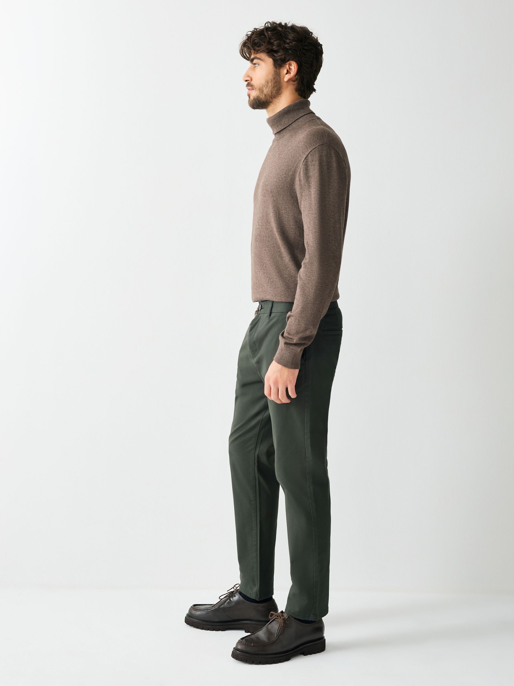 Buy Dark Green Slim Fit Stretch Chinos Trousers from Next USA