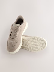 Neutral Suede Lace Up Smart Trainers - Image 3 of 5