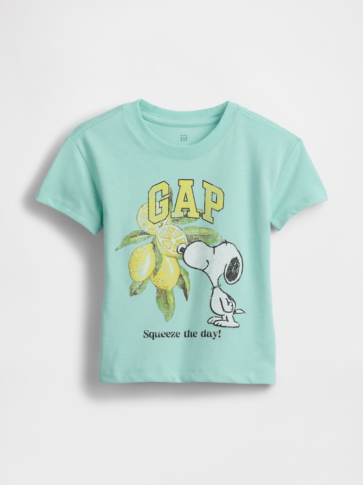 Gap Green Lemon Snoopy Short Sleeve T-Shirt (6mths-5yrs) - Image 1 of 2