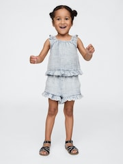 Gap Blue Crinkle Gauze Denim Ruffle Set (6mths-5yrs) - Image 3 of 3