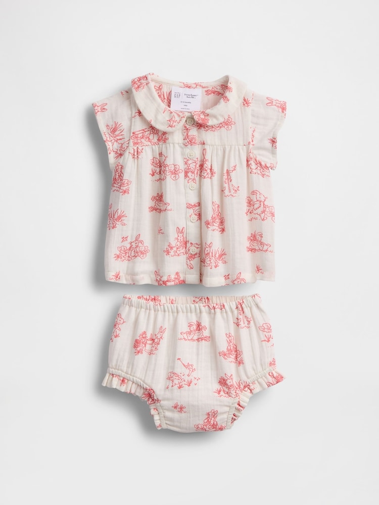 Gap White Peter Rabbit Crinkle Gauze Outfit Set (Newborn-24mths) - Image 2 of 3