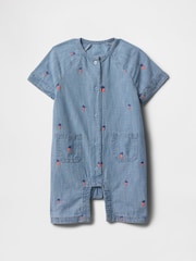 Gap Blue Baby Peter Rabbit Chambray Shorty One Piece (Newborn-24mths) - Image 2 of 4